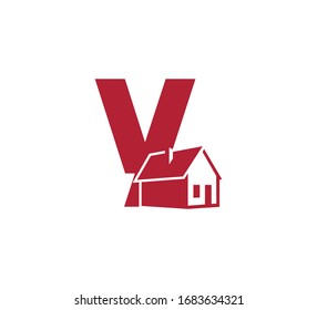 Initial Logo Letter with house red Y