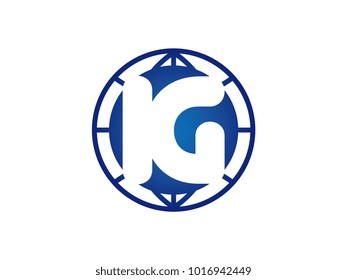The initial logo of the letter IG in the blue Globe