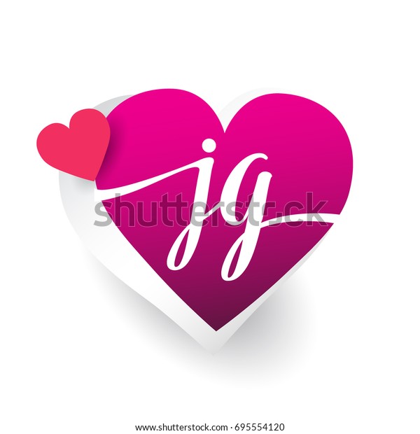 Initial Logo Letter Jg Heart Shape Stock Vector Royalty Free