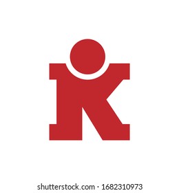 Initial Logo Letter K Happy People Bold