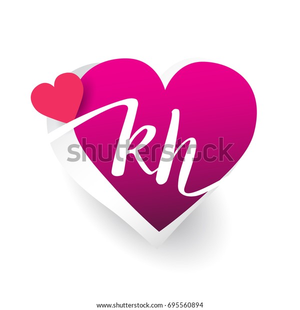 Initial Logo Letter Kh Heart Shape のベクター画像素材 ロイヤリティフリー
