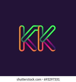 Initial Logo Letter Kk Linked Outline Stock Vector (Royalty Free ...