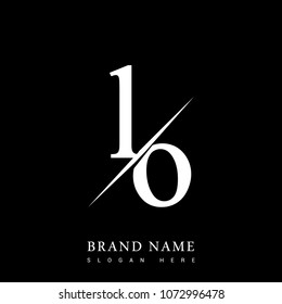 initial logo letter LO for company name black and white color and slash design. vector logotype for business and company identity.