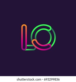 initial logo letter LO, linked outline rounded logo, colorful initial logo for business name and company identity.