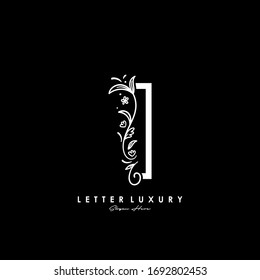 initial logo I letter luxury flourishes ornament logo template