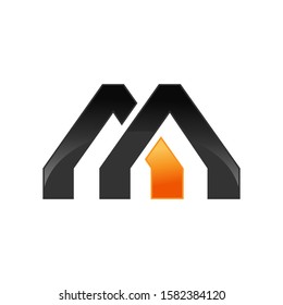 Initial Logo letter M, modern Logotype design for corporate company branding.