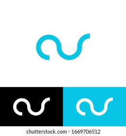 Initial logo letter monogram CV lowercase linked template. Blue white letter isolated on white black blue background. Modern abstract design for business and consulting company.