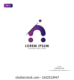 Initial logo letter N lowercase sliced design template. Purple color gradation letter isolated on white background. Suitable for business, consulting group company. Vector Illustration. EPS 10