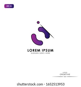 Initial logo letter O lowercase sliced design template. Purple color gradation letter isolated on white background. Suitable for business, consulting group company. Vector Illustration. EPS 10