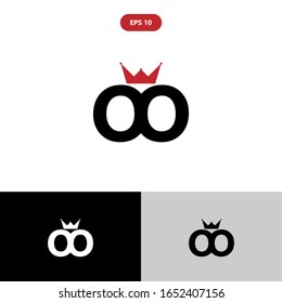 Initial logo letter O OO lowercase linked template. Black white letter isolated on white black and grey background. Suitable for business, consulting group company. Vector Illustration. EPS 10