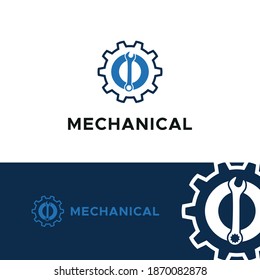 Initial logo with Letter O Wrench and Gear Icon vector for mechanic, setting, repair, and service company