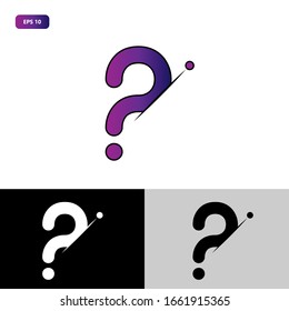 Initial logo letter P lowercase sliced design template. Purple color gradation, white and black letter isolated on white, black and grey background. Suitable for business, consulting company. EPS 10