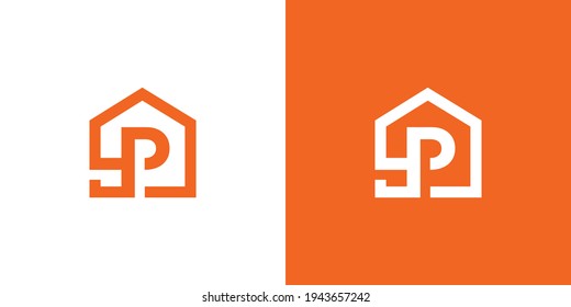 El logotipo inicial de la letra P en forma de casa es adecuado para los bienes inmuebles y otros #2