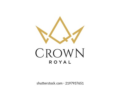 initial logo letter Q with crown vector symbol illustration