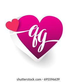 initial logo letter QI with heart shape red colored, logo design for wedding invitation, wedding name and business name
