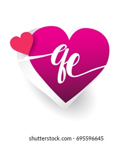 initial logo letter QI with heart shape red colored, logo design for wedding invitation, wedding name and business name
