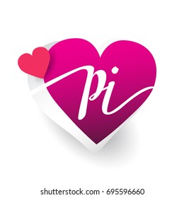 initial logo letter QI with heart shape red colored, logo design for wedding invitation, wedding name and business name
