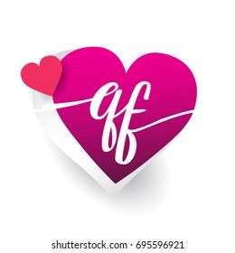 initial logo letter QI with heart shape red colored, logo design for wedding invitation, wedding name and business name
