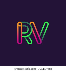 Initial Logo Letter Rv Linked Outline Stock Vector (Royalty Free ...