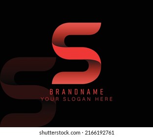 Initial logo letter S with gradient red template. Vector luxury logo design template elements for your company