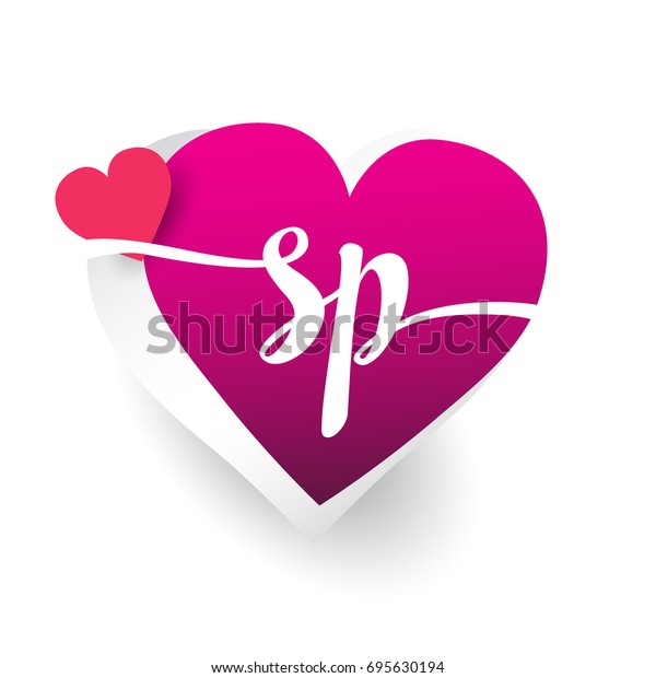 Initial Logo Letter Sp Heart Shape Stock Vector Royalty Free