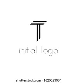 initial logo letter T simple minimalist