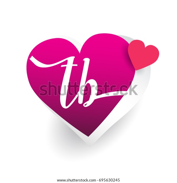 Initial Logo Letter Tb Heart Shape Stock Vector Royalty Free