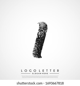 Initial Logo I Letter Tree Branches. Tree Initial Letter Logo Design.
