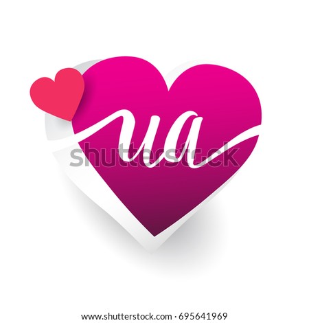 Initial Logo Letter Ua Heart Shape Stock Vector Royalty Free Initial Logo Letter Ua With Heart Shape Red Colored Design For Wedding Invitation