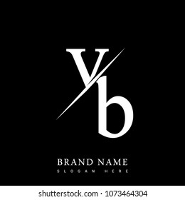 initial logo letter VB for company name black and white color and slash design. vector logotype for business and company identity.
