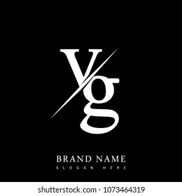 initial logo letter VG for company name black and white color and slash design. vector logotype for business and company identity.
