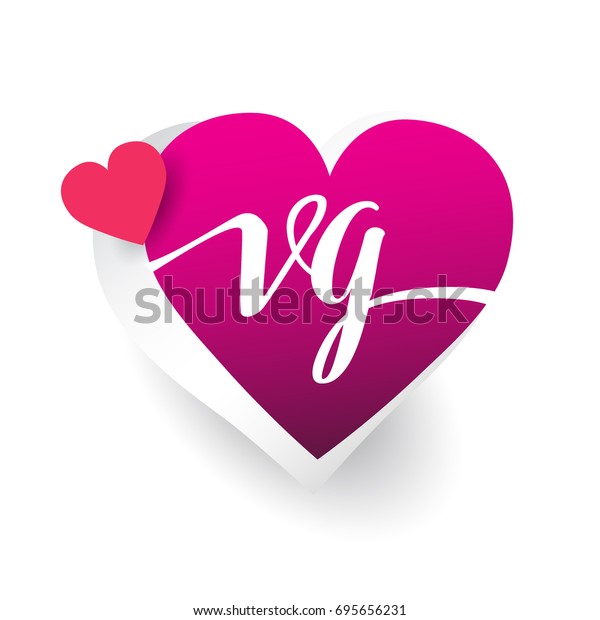 Initial Logo Letter Vg Heart Shape Stock Vector Royalty Free