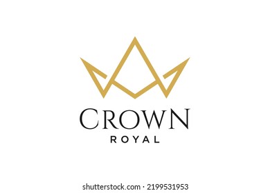 letra inicial del logotipo W con símbolo vectorial de la corona