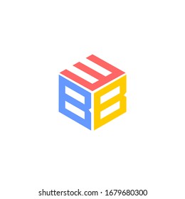 Initial logo with the letter WBB. Hexagon logo