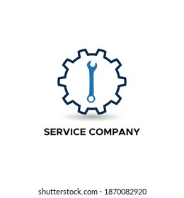 Initial logo with Letter I Wrench and Gear Icon vector for mechanic, setting, repair, and service company