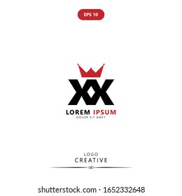 Initial logo letter X XX lowercase linked template. Black letter isolated on white background. Suitable for business, consulting group company. Vector Illustration. EPS 10