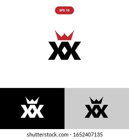 Initial logo letter X XX lowercase linked template. Black white letter isolated on white black and grey background. Suitable for business, consulting group company. Vector Illustration. EPS 10