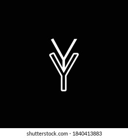 Initial Logo Letter YY Monogram in Black and White.