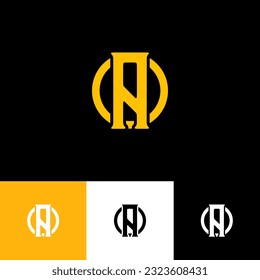 Initial logo letters by adding circles to the letters with luxurious black background shades