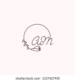 AM initial logo letters in high quality professional design that will print well across any print media
