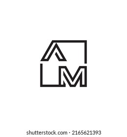 AM initial logo letters in high quality professional design that will print well across any print media