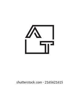 AT initial logo letters in high quality professional design that will print well across any print media
