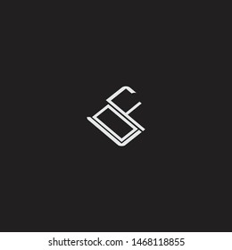 OF Initial Logo letters with rotate squere template