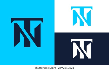 Initial logo letters TN or NT.