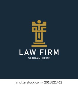 Initial logo LF, law firm design logo template, vector illustration