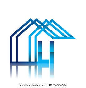 initial logo LI with house icon, business logo and property developer.