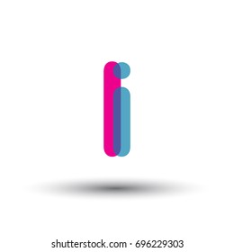 initial logo LI lowercase letter, blue and pink overlap transparent logo, modern and simple logo design.