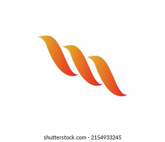 Logotipo inicial como la letra M con una interesante combinación de colores