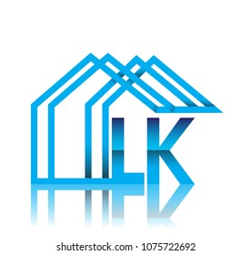 initial logo LK with house icon, business logo and property developer.