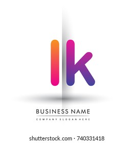initial logo LK lowercase letter, orange and magenta creative logotype concept, modern and simple logo design.